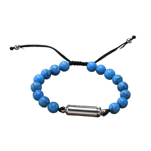 Bracelet urne perles bleu